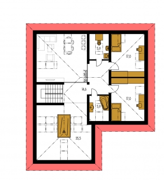 Floor plan of second floor - BUNGALOW 128
